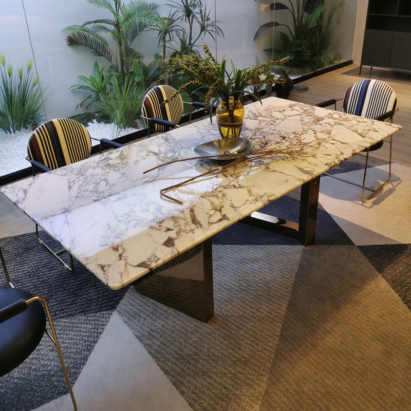 Rectangle Sled Base Dining Room Table Contemporary Dining Table Clearhalo 'Dining Tables & Seating' 'Dining Tables' 'dining_table' 'furn' 'furn_dining_table' 'Furniture' 'Kitchen & Dining Furniture' 1200x1200_76594df5-7007-45b0-a663-bd95d07e35f9