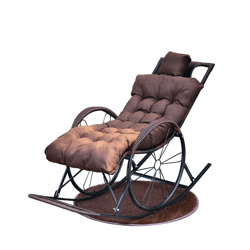 Chaise à bascule unique du milieu du siècle chaise à bascule paresseuse moderne avec coussin