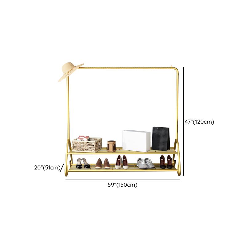 Estantería de almacenamiento de riel colgante enmarcado de metal de Glam Hall