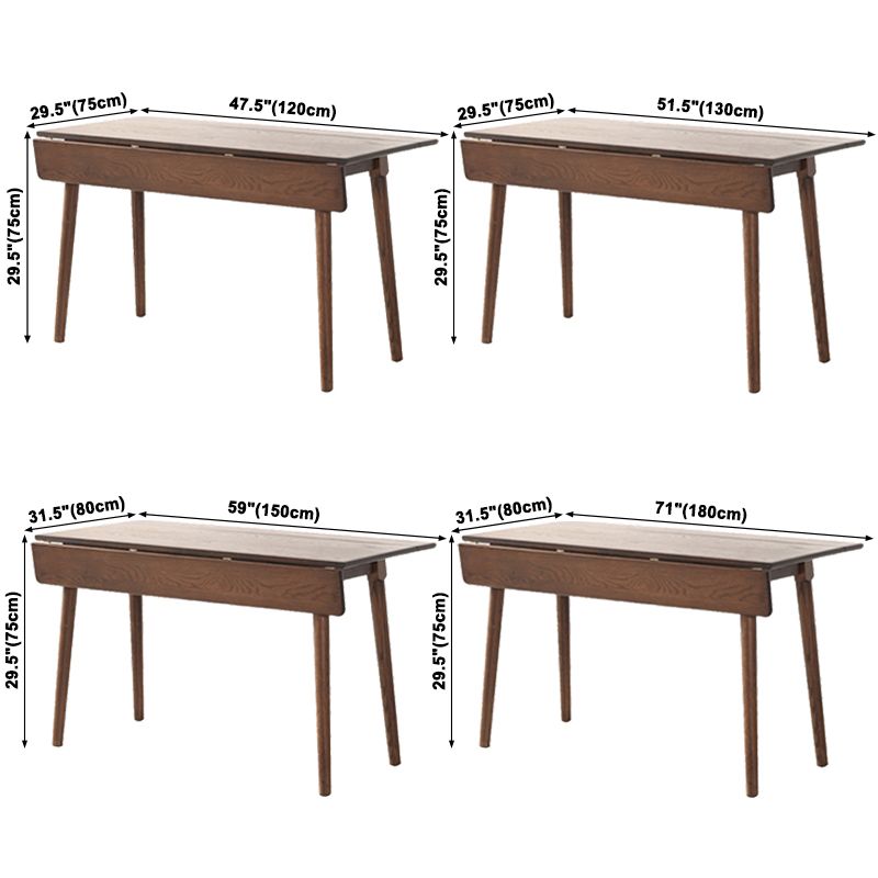 Rectangle White Oak Solid Wood Table Foldable Dining Table with 4 Legs for Restaurant Clearhalo ' dining_table' 'Dining Tables & Seating' 'Dining Tables' 'furn' 'furn_dining_table' 'Furniture' 'furniture_dining_table' 'Kitchen & Dining Furniture' 'kitchen&dining_furn' 'kitchen' 'kitchen_dining_table' 1200x1200_765d6f14-c57d-407f-9fc1-a5d5a0cb4253