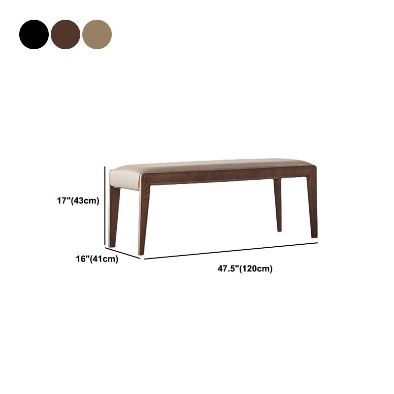 16" W Modern Seating Bench Cushioned Solid Wood Ottoman Bench Clearhalo 'Benches' 'Chairs & Seating' 'furn' 'furn_benches' 'Furniture' 'Living Room Furniture' 1200x1200_765e23f1-a6f2-4185-8ae6-525b3f7aff16