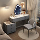 Glam Stone Make-up Vanity Dressing Bedroom Table Stool Set with Drawer