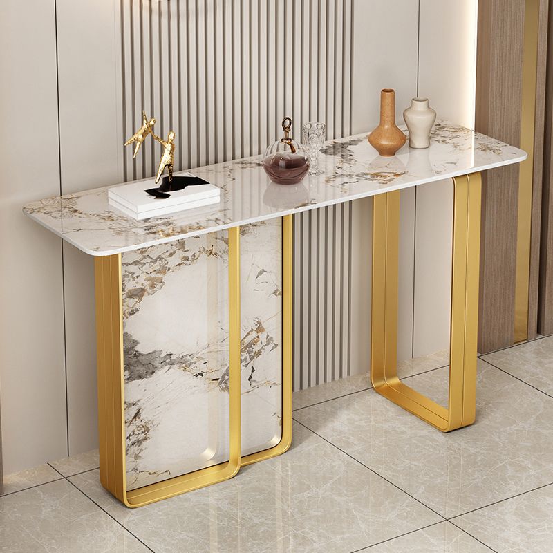 12 inch Wide Accent Table Rectangle Shape Stone Console Table for Hall Clearhalo 'Console Tables' 'console_tables' 'Entry & Mudroom Furniture' 'furn' 'furn_console_tables' 'Furniture' 1200x1200_765ec7b9-b07d-42d9-bdc0-8382984adc0b