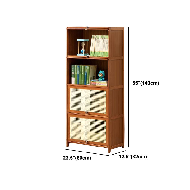Brown Color Barrister Bookcase Contemporary Bamboo Bookcase for Home Office Clearhalo 'Bookcases' 'furn' 'furn_bookcases' 'Furniture' 'furniture_bookcases' 'kitchen' 'kitchen_bookcases' 'Living Room Furniture' 'Office Furniture' 1200x1200_765f9cec-b23b-4adb-b564-c578208d12af