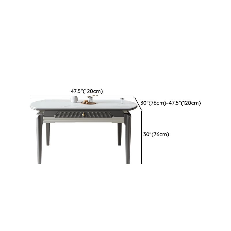 1/5/7/9 Pieces White Stainless Steel Top Dining Set for Home