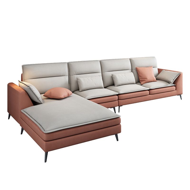 Canapé sectionnel scandinave de 68 po de large, coussin à dossier, 4 oreillers, sectionnel