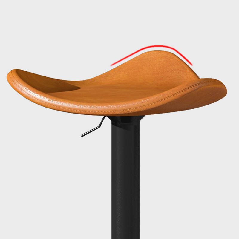 Saddle Seat Adjustable Height Swivel Armless Bar Stool with Footrest