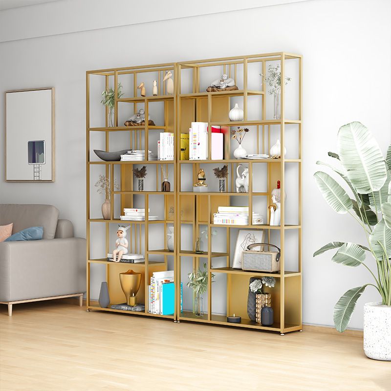 Metal Rectangle Open Bookcase Scandinavian Home Office Etagere Bookcase