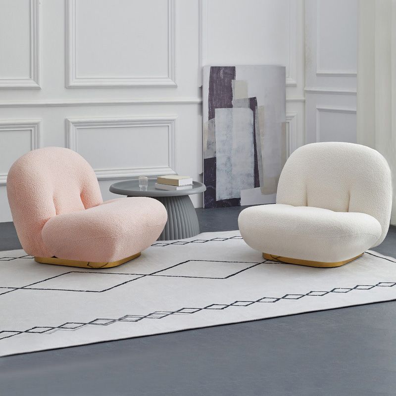 Wool Armless Chair 31.49" L x 27.55" W x 26.77" H Swivel Chair for Living Room Clearhalo 'Accent Chairs' 'accent_chairs' 'Chairs & Seating' 'furn' 'furn_accent_chairs' 'Furniture' 'Living Room Furniture' 1200x1200_766a0a53-cfc0-4985-9038-be67e54ec13b