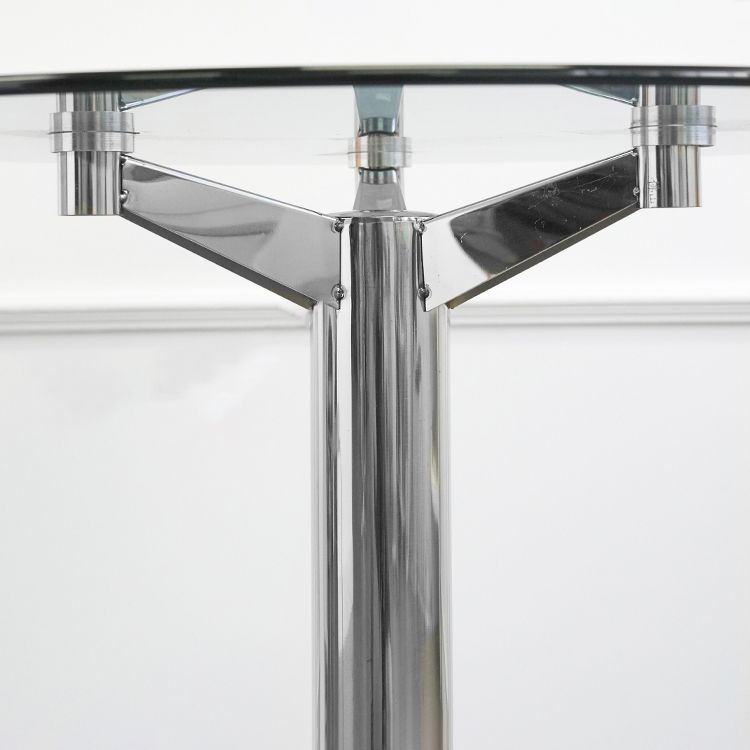 Round Tripod Dining Site Table Contemporary Tempered Glass Dinette Table Clearhalo ' dining_table' 'Dining Tables & Seating' 'Dining Tables' 'furn' 'furn_dining_table' 'Furniture' 'furniture_dining_table' 'Kitchen & Dining Furniture' 'kitchen&dining_furn' 'kitchen' 'kitchen_dining_table' 1200x1200_766a1b21-a70a-4757-a792-038273b29a6a