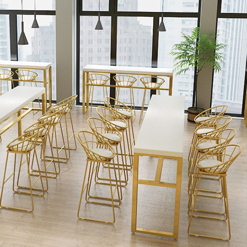 Rectangular Bar-height Table White Wood Top Pub Table with Metal Base Clearhalo 'Bar Furniture' 'Bar Tables' 'bar_tables' 'furn' 'furn_bar_tables' 'Furniture' 'Kitchen & Dining Furniture' 1200x1200_766b95f5-f629-45c9-a93a-0ca215639cb2