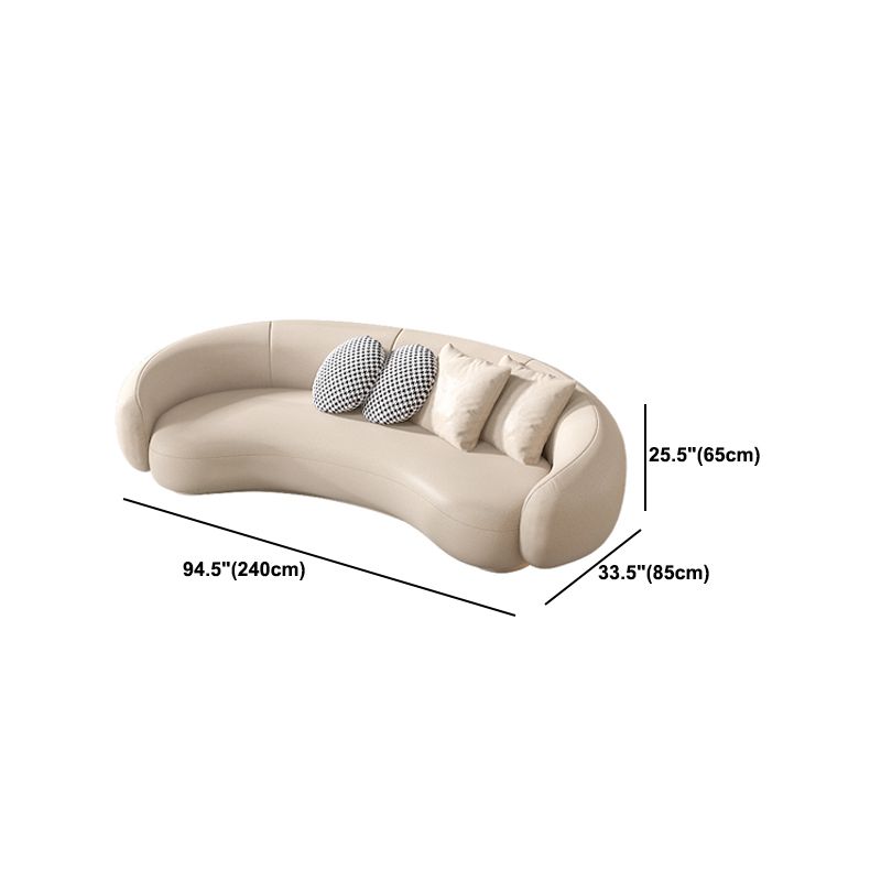 25.6" H Contemporary Faux Leather Curved Sofa for Living Room Clearhalo 'furn' 'furn_sofas' 'Furniture' 'Living Room Furniture' 'Sofa' 'sofas' 1200x1200_766be36e-06d9-41f2-9fb7-563fc7444daa
