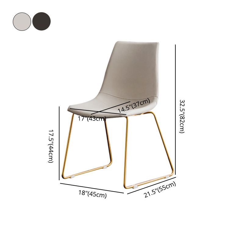 Scandinavian Design Solid Back Armless Dining Chairs Leather Dining Chairs Clearhalo 'Dining Chairs' 'Dining Tables & Seating' 'dining_chair' 'furn' 'furn_dining_chair' 'Furniture' 'Kitchen & Dining Furniture' 1200x1200_766da3ab-072c-4a90-bb41-db8d272186a4