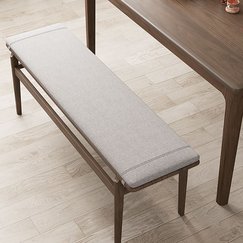 Farmhouse Wood Bedroom Bench Walnut/Natural Finish Dining Bench with Removable Cushion Clearhalo 'Benches' 'Chairs & Seating' 'furn' 'furn_benches' 'Furniture' 'Living Room Furniture' 1200x1200_766ed33f-b20f-4ec3-9ac9-1706e49b198f