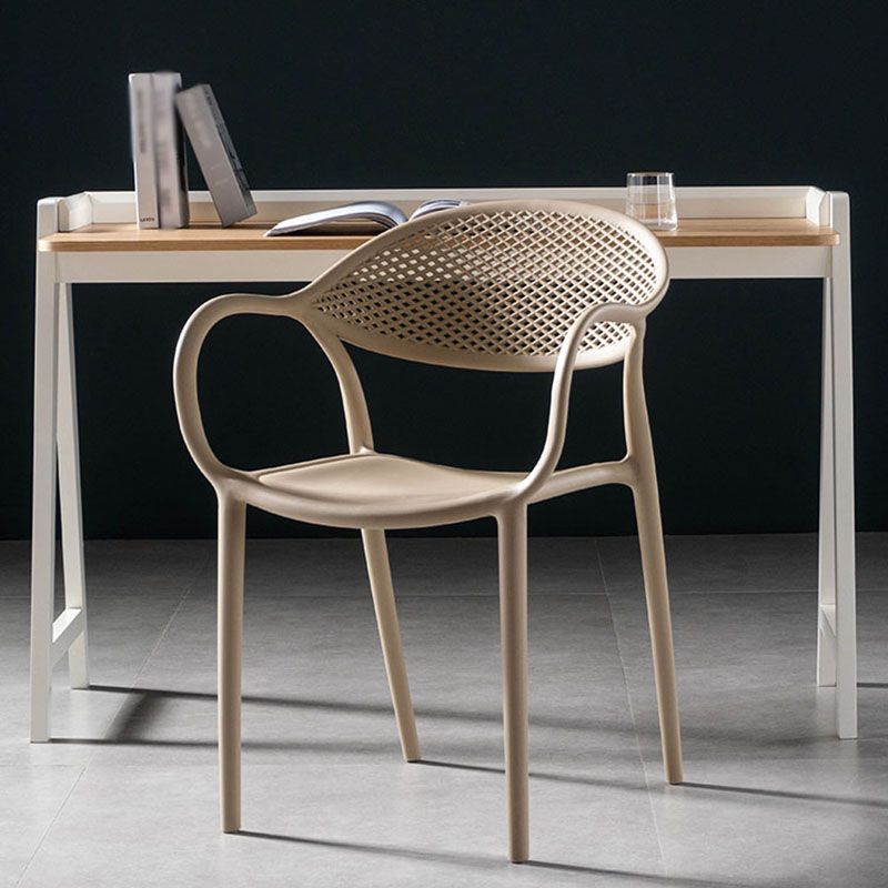 Contemporary Chairs Dining Arm Open Back Plastic Side Chair for Kitchen Clearhalo ' kitchen&dining_furn' 'Dining Chairs' 'Dining Tables & Seating' 'dining_chair' 'furn' 'furn_dining_chair' 'Furniture' 'furniture_dining_chair' 'Kitchen & Dining Furniture' 'kitchen' 1200x1200_76707d21-9666-4c14-b27b-33eac6db7865