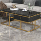 Frame Base Coffee Table Rectangular Black/White Cocktail Table Clearhalo 'Coffee & Accent Tables' 'Coffee Tables' 'coffee_tables' 'furn' 'furn_coffee_tables' 'Furniture' 'Living Room Furniture' 1200x1200_767086c1-fb7e-4a85-95b6-1508e15a2653