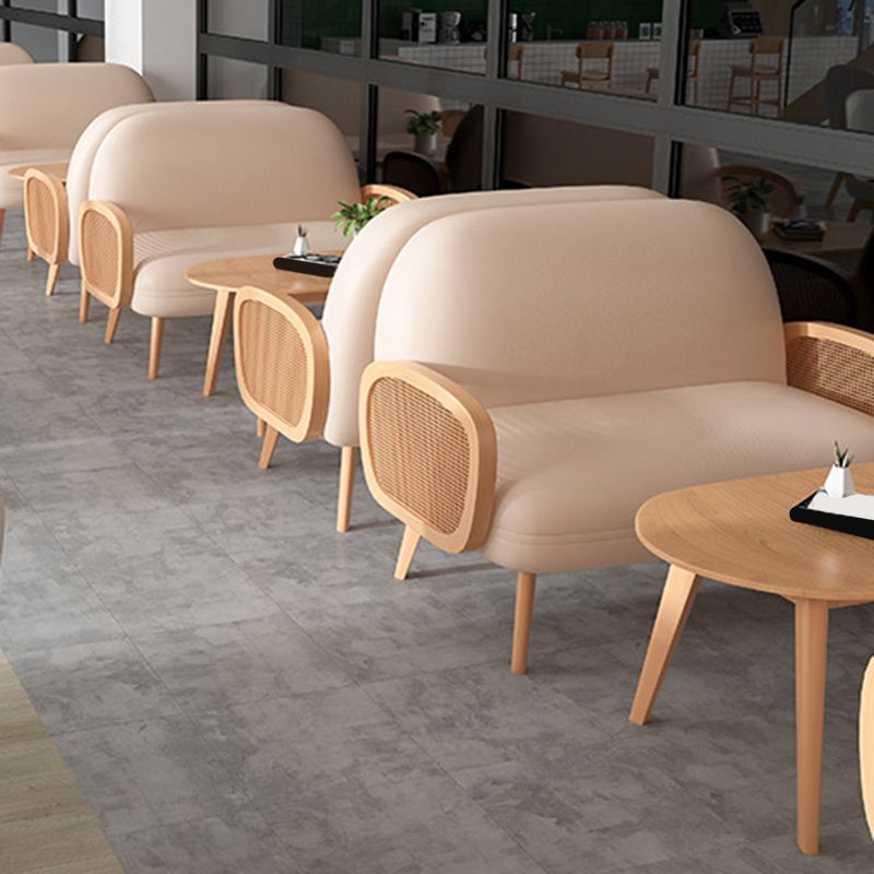 Sofá de cuero falso 29.52 "D x 30.31" H Sofá del brazo empotrado para sala de estar