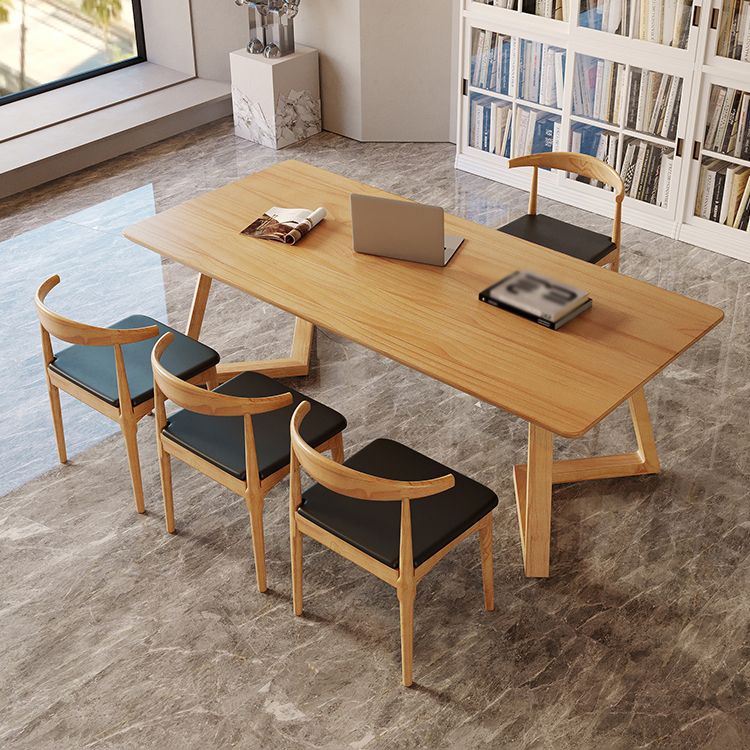 Modern Style Sled Office Desk Rectangular Solid Wood Writing Desk Clearhalo 'furn' 'furn_office_desk' 'Furniture' 'Office Desks' 'Office Furniture' 'office_desk' 1200x1200_767243b2-4842-4f68-bf57-e6151b0da94d