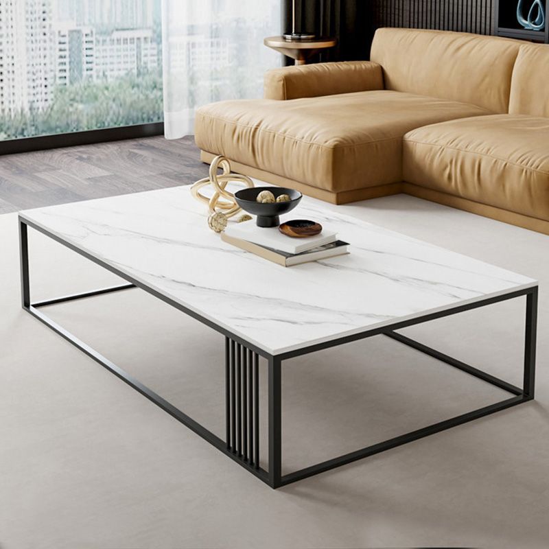 Modern Slate/steel Rectangle Coffee Table 1 Single Cocktail Table for Living Room Clearhalo 'Coffee & Accent Tables' 'Coffee Tables' 'coffee_tables' 'furn' 'furn_coffee_tables' 'Furniture' 'Living Room Furniture' 1200x1200_76733e3b-8bfd-48a3-a3a2-fd6d3f0a6212