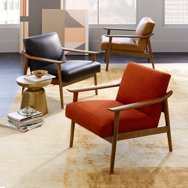 Arms Included Accent Arm Chair Solid Wood Frame Chair, 28.74" Wide Clearhalo 'Accent Chairs' 'accent_chairs' 'Chairs & Seating' 'furn' 'furn_accent_chairs' 'Furniture' 'Living Room Furniture' 1200x1200_7674444a-7a94-4a26-9976-bb7f6c7f7a7f