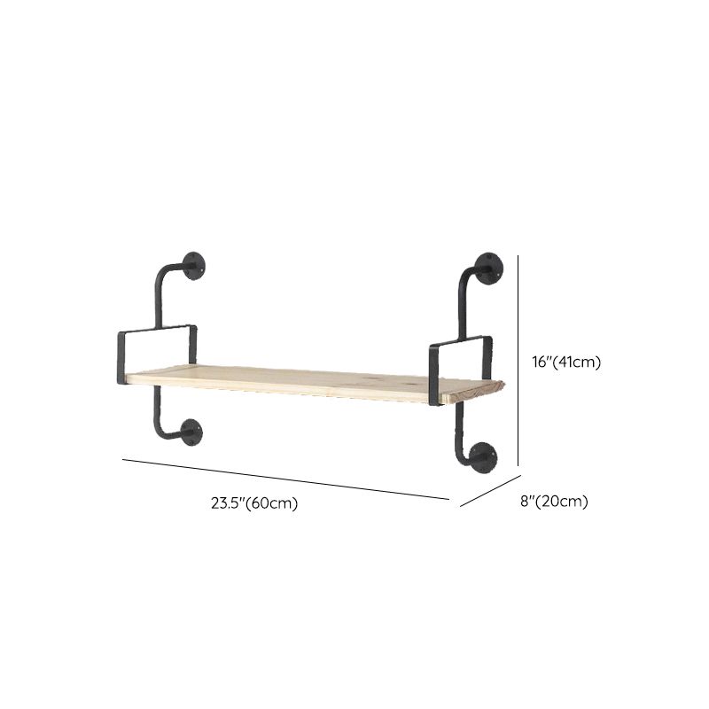 Contemporary Floating Bookshelf Wooden Natural Bookcase with Shelves