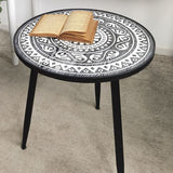 Solid Wood Round Side End Table Rustic 3 Legs End Slide Table