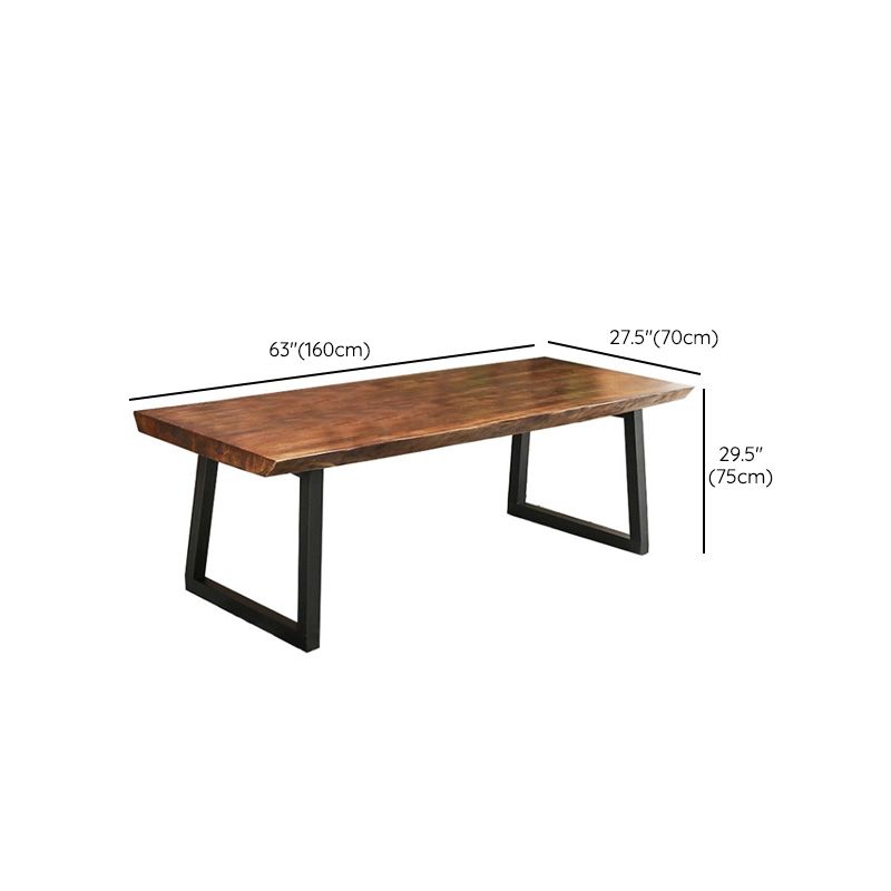 Industrial Style Rectangle Dining Table Wooden Table with Metal Legs for Home Use Clearhalo 'Dining Tables & Seating' 'Dining Tables' 'dining_table' 'furn' 'furn_dining_table' 'Furniture' 'Kitchen & Dining Furniture' 1200x1200_76761a10-abfc-4764-9c30-1215b35a067a