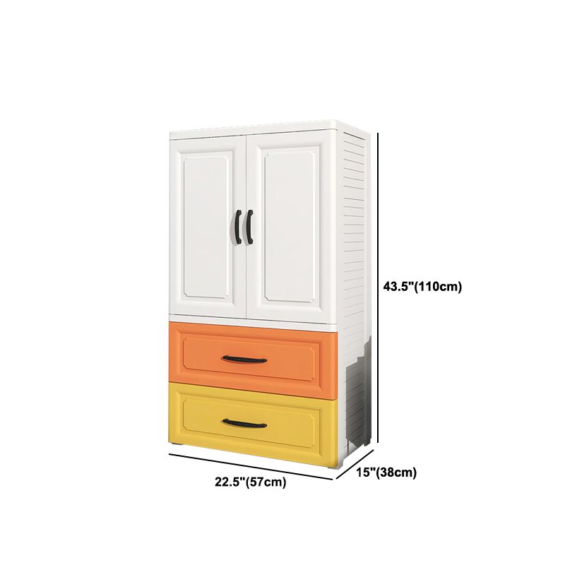 Contemporary Style Wardrobe Plastic Bedroom Wardrobe Closet With Drawer