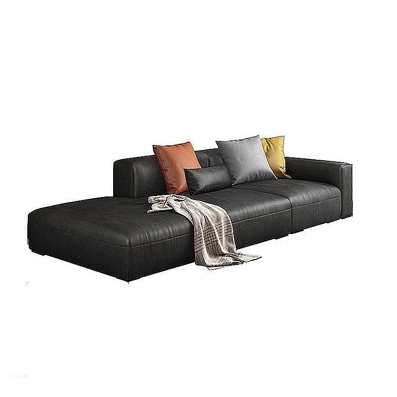 Contemporary Black Leather Sofa Tight Back Settee for Bonus Room Clearhalo 'furn' 'furn_sofas' 'Furniture' 'Living Room Furniture' 'Sofa' 'sofas' 1200x1200_7677df38-6152-4ff6-9ca1-593f8212d38a