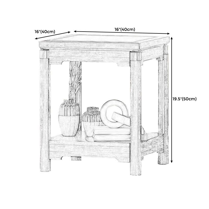Traditional Square Wooden Sofa Side Accent Table with Storage and Shelf Clearhalo 'Coffee & Accent Tables' 'End & Side Tables' 'end_side_table' 'end_side_tables' 'furn' 'furn_end_side_tables' 'Furniture' 'furniture_end_side_table' 'Living Room Furniture' 1200x1200_7677f637-83f3-4b81-83a7-08021fd59d00