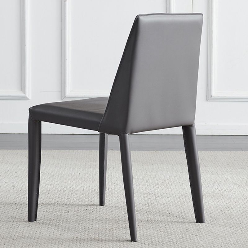 Scandinavian Style Metal Dining Side Chairs Dining Room Solid Back Side Chair Clearhalo ' kitchen&dining_furn' 'Dining Chairs' 'Dining Tables & Seating' 'dining_chair' 'Furniture' 'furniture_dining_chair' 'Kitchen & Dining Furniture' 'kitchen' 1200x1200_76782c4c-5142-4e38-912f-5b0c3404b73c