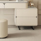 Contemporary Beige Makeup Vanity Desk with Drawers and Wooden Top