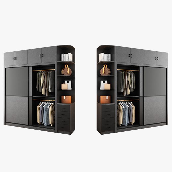 Armoire de garde-robe en bois gris armoire de garde-robe moderne