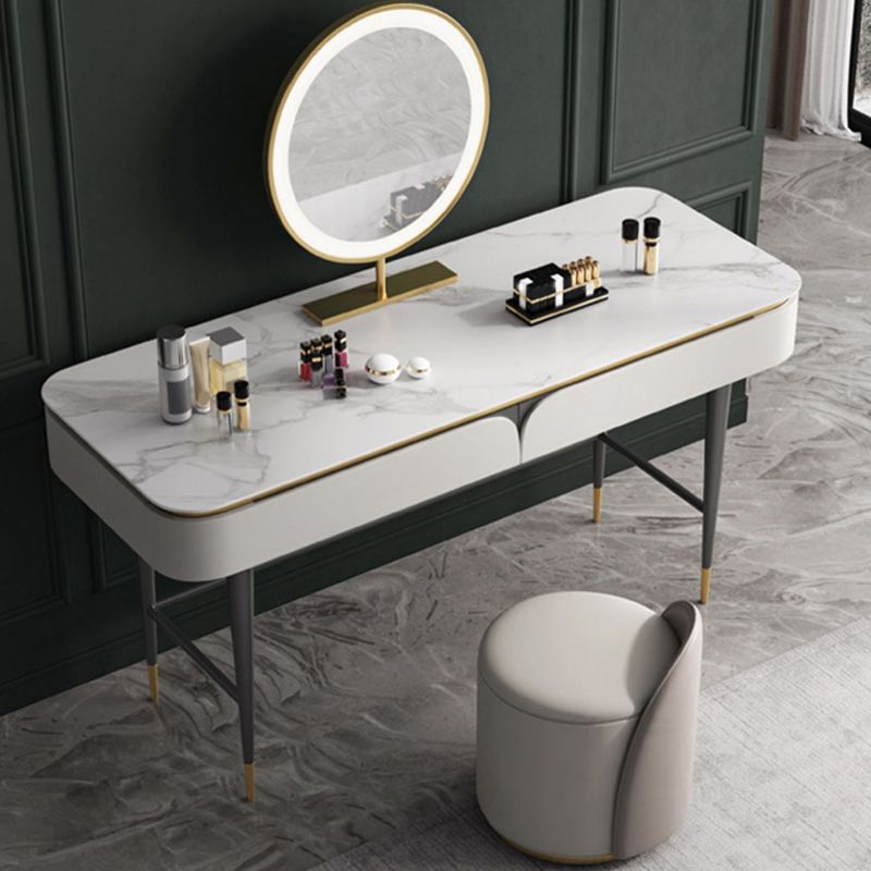 39.37 "Estado de tocador ancho con taburete Tope de tocador de maquillaje en blanco