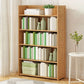 Modern Vertical Wood Book Shelf Brown Closed Back Shelf Bookcase for Study Room