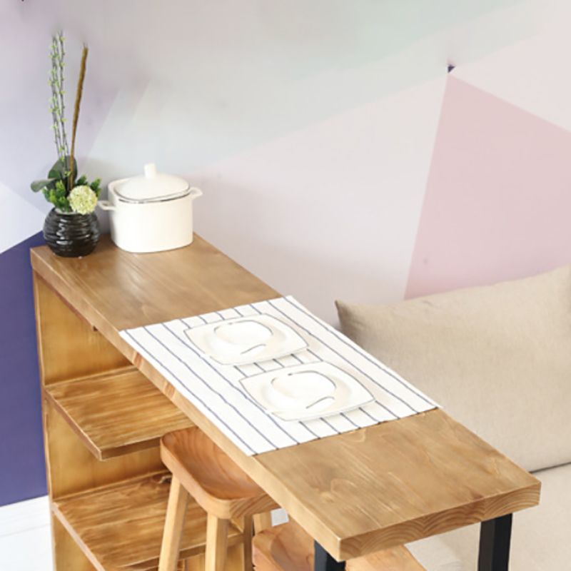 Modern Bar Wine Table with Storage Indoor Rectangle Counter Height Table in Natural Clearhalo 'Bar Furniture' 'Bar Tables' 'bar_tables' 'furn' 'furn_bar_tables' 'Furniture' 'furniture_bar_tables' 'Kitchen & Dining Furniture' 1200x1200_767e4175-3ccf-4674-bec7-71f381c5df50