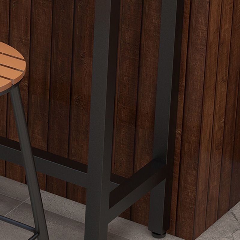 Industrial Bar Height Table Rectangular Bar Table with Metal Base Clearhalo 'Bar Furniture' 'Bar Tables' 'bar_tables' 'furn' 'furn_bar_tables' 'Furniture' 'Kitchen & Dining Furniture' 1200x1200_767ea570-4bc0-4246-9f02-8606b74d448c