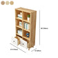 Natural Pine Bookshelf Modern Closed Back Bookcase with Shelves