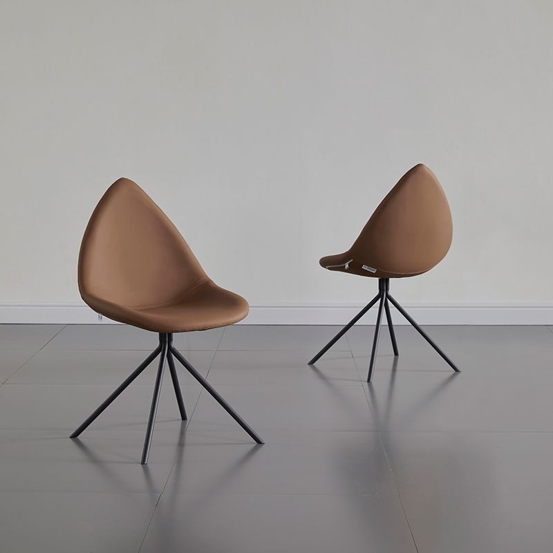 Silla de comedor de comedor moderno sillas de metal negro sillas de comedor sin brazo