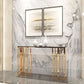 Tavolo della console glam tavolo accento rettangolo in marmo in oro, altezza 31,5 pollici