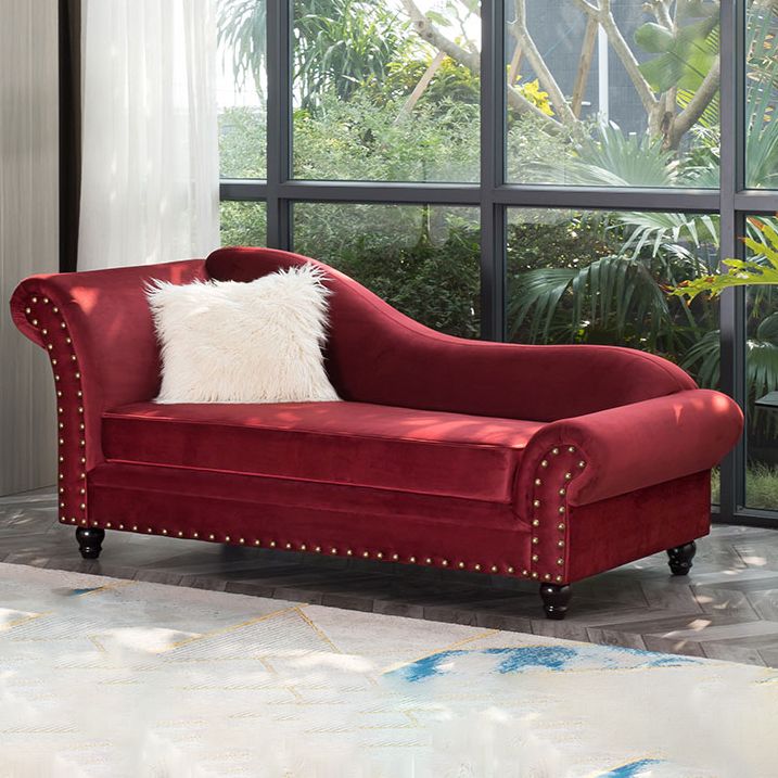 Chaise longue moderna da salotto con braccioli arrotolati e imbottita