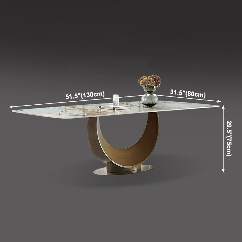 Metal Traditional Luxury Rectangular Dining Table Sintered Stone Dining Table with Pedestal Clearhalo ' dining_table' 'Dining Tables & Seating' 'Dining Tables' 'furn' 'furn_dining_table' 'Furniture' 'furniture_dining_table' 'Kitchen & Dining Furniture' 'kitchen&dining_furn' 'kitchen' 'kitchen_dining_table' 1200x1200_76860dfa-9e69-4730-8e96-5b5bb108bb74