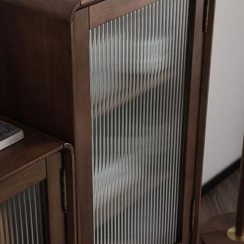 スカンジナビアのディスプレイスタンドは、ドア付きのラバーウッドハッチビュッフェです