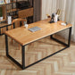 Industrial Solid Wood Writing Desk Sled Base 29.53" Tall Office Desk with Iron Legs Clearhalo 'furn' 'furn_office_desk' 'Furniture' 'Office Desks' 'Office Furniture' 'office_desk' 1200x1200_76868325-3b59-4ed9-bb21-5834eabeab5f