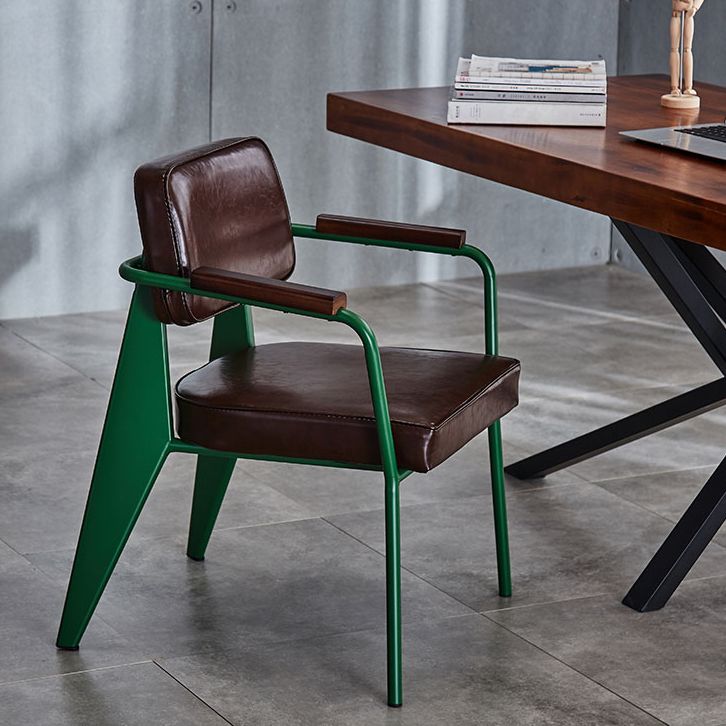 Industrial Metal Dining Room Chair Arm Open Back Dining Side Chair for Home Use Clearhalo ' kitchen&dining_furn' 'Dining Chairs' 'Dining Tables & Seating' 'dining_chair' 'furn' 'furn_dining_chair' 'Furniture' 'furniture_dining_chair' 'Kitchen & Dining Furniture' 'kitchen' 1200x1200_76870dbf-35e8-4635-b9b8-11ac26372621