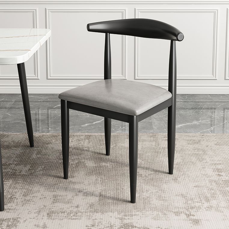 Contemporary Metal Side Chair Restaurant Armless Cow Horn Open Back Dining Side Chair Clearhalo ' kitchen&dining_furn' 'Dining Chairs' 'Dining Tables & Seating' 'dining_chair' 'furn' 'furn_dining_chair' 'Furniture' 'furniture_dining_chair' 'Kitchen & Dining Furniture' 'kitchen' 1200x1200_768a1538-94c4-42c5-a5fd-96596605f1d9