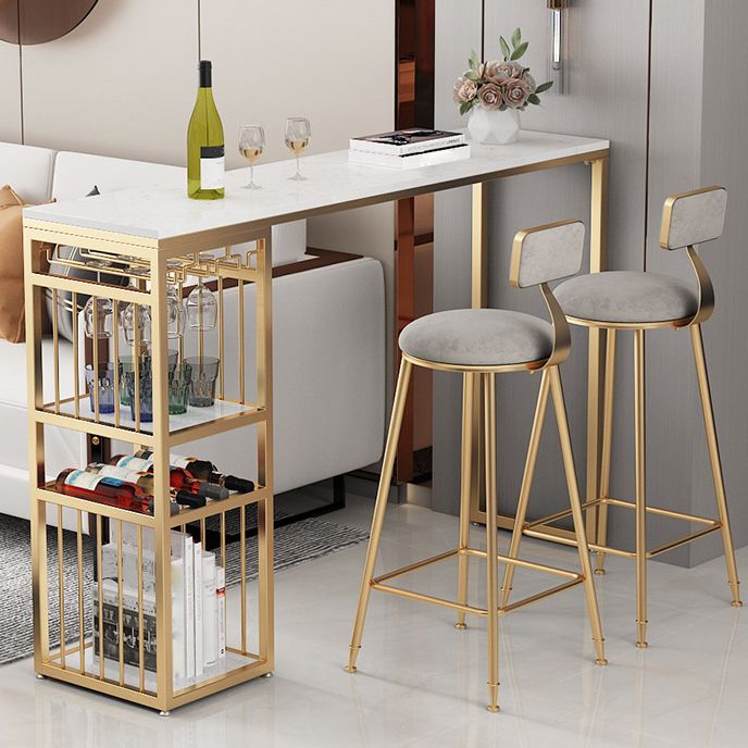 Stone Bar Table Traditional Luxury Rectangle Bar Dining Table with Sled Base Clearhalo 'Bar Furniture' 'Bar Tables' 'bar_tables' 'furn' 'furn_bar_tables' 'Furniture' 'furniture_bar_tables' 'Kitchen & Dining Furniture' 1200x1200_768b53a8-22d9-4450-b3d7-6903b582eab7