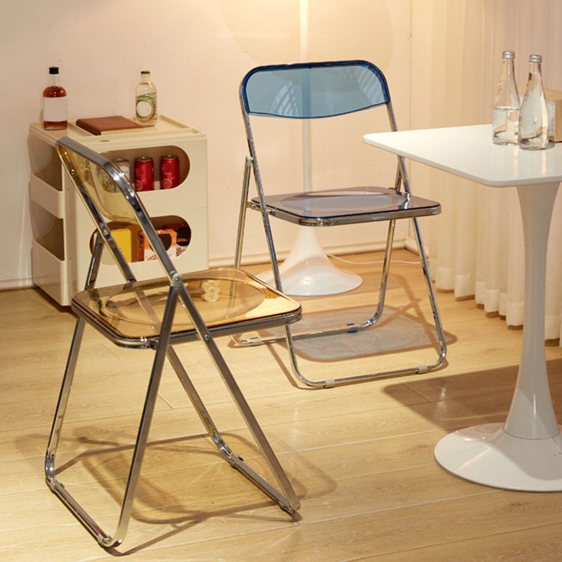 Style moderne pliant ouvrir des chaises de salle à manger sans bras en métal (ensemble de 4/8)