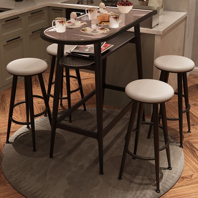 Round Faux Leather Dining Stool Backless Bar Stool with Metal Base Clearhalo 'Bar Furniture' 'Bar Stools' 'bar_stools' 'furn' 'furn_bar_stools' 'Furniture' 'Kitchen & Dining Furniture' 1200x1200_768f489e-0aa3-42f3-8838-4abaf2d18b8e
