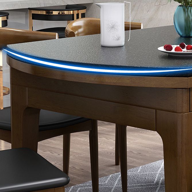 Modern Stone Scalable Dining Table Rubber Wood Legs for Dining Room Clearhalo 'Dining Tables & Seating' 'Dining Tables' 'dining_table' 'furn' 'furn_dining_table' 'Furniture' 'Kitchen & Dining Furniture' 1200x1200_7691da49-0480-4a3d-a904-eb13e586b09c